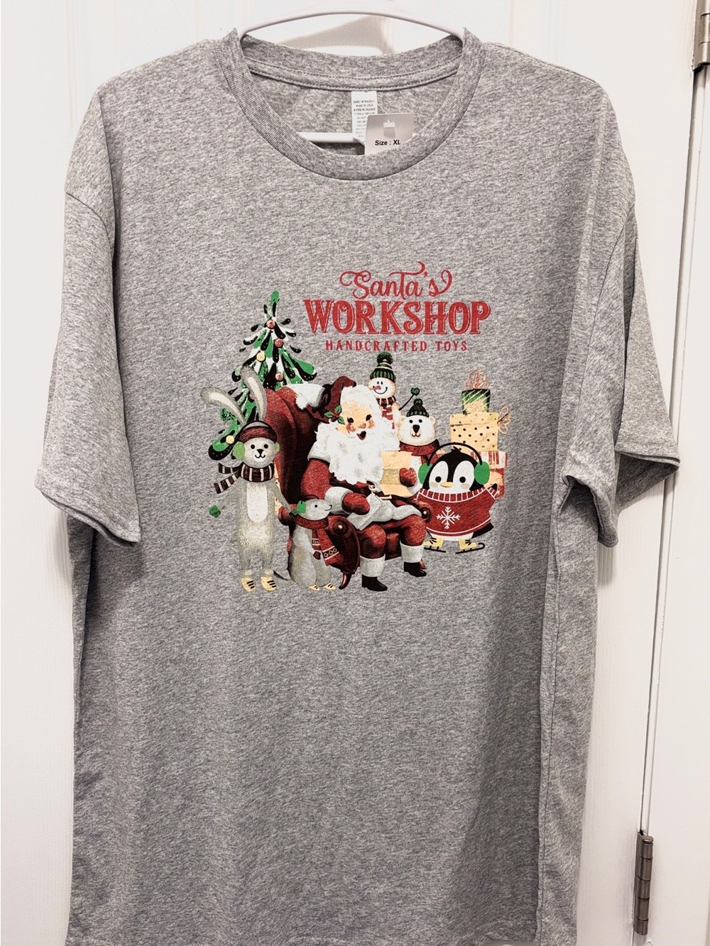Santa's Workshop Grey Graphic Tee